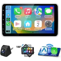 Hexinex KAM 1DIN, écran Android 15 de 10,1 pouces, autoradio avec Carplay, Android Auto, GPS, Wi-Fi, Bluetooth, RDS et DSP, 4 Go de RAM et 64 Go de stockage