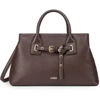 L.credi sac à main sac à épaule bandoulière Sadette Handbag Chocolate marron foncé