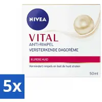 Nivea Crème de Jour VITAL - Crème Anti-Rides pour le Visage - Renforçante - 50 ml - Pack Avantage - 5 pièces