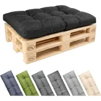 Garronda Coussin pour palette , 120x80 cm, épaisseur 12 cm, résistant à l'eau, aux UV et aux intempéries. Canapé palette GD-0252, couleur anthracite