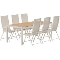 Ebuy24 Break set de jardin table 90x200 cm beige 6 chaises beige.