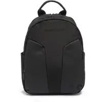 Momo Design Sac à dos pour homme, marque , en nylon et similicuir noir, avec poches zippées, dimensions : 32 x 40 x 12 cm