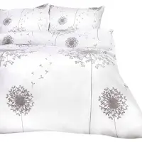 Darymex Ensemble de literie Coton 160x200 Blanc Gris Pissenlits