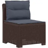 vidaXL : Canapé de jardin pour 1 personne avec coussins, imitation rotin, en plastique PP, couleur marron