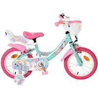 Volare Unicorn, vélo pour enfant - Fille - 14 pouces - Vert - Deux freins à main
