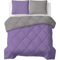 Royal Textile Couverture "Sleeptime Lazy" unie, couleur lavande - taupe/gris, dimensions 200 x 200 cm, avec housses de coussin