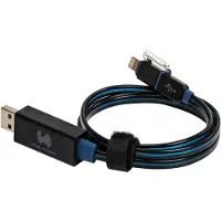 RealPower 185961 Datenkabel LED blau micro-USB auf Lightning
