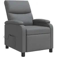 vidaXL Fauteuil de massage relax gris en similicuir