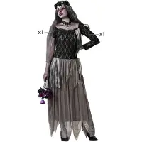 Atosa Bride Halloween Costume Woman Gris 2XL Enfants