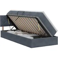 vidaXL Lit avec rangement et tête de lit Gris foncé 100 x 200 cm Velours