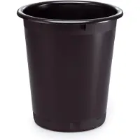 Durable BASIC corbeille à papier, plastique, 13 litres, noir rond, hauteur : 320 mm, diamètre : 290 mm (..., Poubelle, Noir