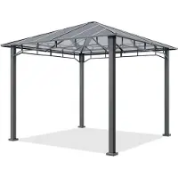 TOOLPORT Pavillon de jardin 3x3 m, cadre alu, toit polycarbonate 8 mm