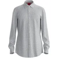 HUGO Kenno 10280884 Red Long Sleeve Shirt Gris 39 Homme
