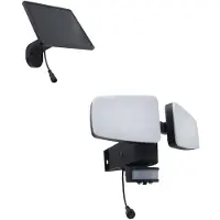 Heitronic Lampe solaire à LED, double projecteur, avec détecteur de mouvement