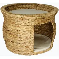 Animal-design Tour pour chat tressée en jacinthe d'eau Grotte pour chat Lit pour chat