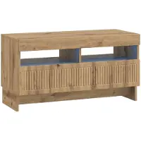 Syfax Meuble TV en bois stratifié imitation chêne artisanal