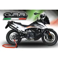 Gpr Exhaust Systems Gp Evo4 Black Ktm Adventure 790 21-23 Ref:e5.kt.108.gpan.blt Titanium Slip On Homologated Muffler Argenté Homologated