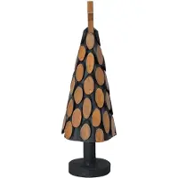 vidaXL Sapin de Noël avec support Marron 60 cm Bois de teck solide