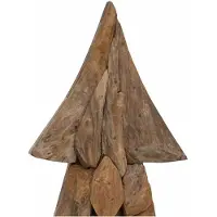 vidaXL Sapin de Noël avec support Marron 90 cm Bois de teck solide
