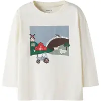 Name it T-Shirt 'NMMVICTOR' bleu clair / brun foncé / rouge vif / blanc