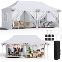 Sonstiges Pavillon de jardin 3x6 mètres, blanc, étanche, avec 6 parois et protection UV 50+