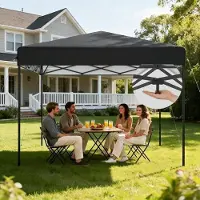 Sonstiges Pavillon pop-up de 3x3 mètres, imperméable, avec protection UV, structure en acier anthracite, hauteur réglable