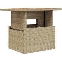 Merkloos Table de jardin en poly-rattan et bois d'acacia 100x55x73 cm