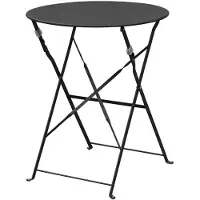 Merkloos Table de jardin ronde en acier 600mm noire