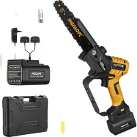 OEM Scie à chaîne électrique compacte, moteur sans balais, lubrification automatique, batterie 4Ah, deux batteries
