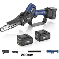 OEM Scie à chaîne électrique, moteur sans balais, lubrification automatique, avec une lame de 250 cm, et deux batteries