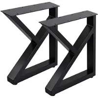 Merkloos Ensemble de 2 pieds de table en acier lourd pour projets DIY