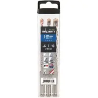 Alpen SDS+ F4 Box 3 pcs. 6-7-10x 160 (10 millimètres, 6 millimètres, 7 millimètres)