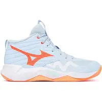 Mizuno Chaussures de sport d'intérieur Wave Momentum Pro Mid pour femmes, couleur bleue, pointure EU 40 1/2. Femme, couleur bleue, pointure EU 40 1/2