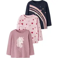 Name it T-Shirt 'NMFNia' bleu foncé / rose / rosé
