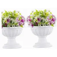 Hasbro 26 Cm Plastic Urna Planter For The Garden – Balcony Decoration – Set Of 2