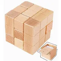 Hasbro SOMA CUBE WOODEN BRAIN TEASER 3D PUZZLE FOR CHILDREN AND ADULTS – wooden