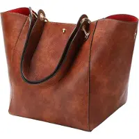 Sonstiges Sac cabas pour femmes, grand, en cuirPolyuréthanemarron foncé, dimensions : 28 x 21 x 29 cm