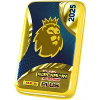 Hasbro Panini PREMIER LEAGUE 2025 PLUS Mini Tin, 5 packs of cards, 2 Limited