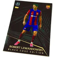 Hasbro Match Attax Extra 2023/24 Card. 255 Robert Lewandowski Black Edge Edition