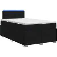 vidaXL Lit boxspring avec matelas noir 120 x 190 cm Tissu