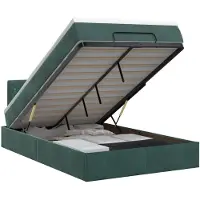Syfax Banc Ottoman avec matelas, couleur vert foncé, 120 x 200 cm, revêtement en velours