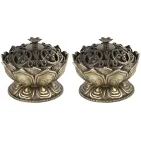 Tlily Lot de 2 brûleurs d'encens Bouddha en forme de fleur de lotus, porte-encens fait à la main pour décoration de maison ou de bureau bouddhiste