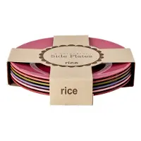 Rice - Assiettes plates rondes en mélamine - Couleurs unies assorties - Lot de 6, Assiettes, Multicolore