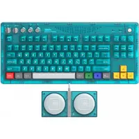 8Bitdo 85HD03, avec câble et sans fil, USB + RF sans fil + Bluetooth, clavier mécanique, disposition QWERTY, éclairage RGB, couleur bleue