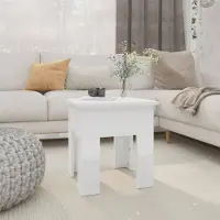 vidaXL Table basse haute brillance blanche, 40x40x42 cm, en panneaux de particules - Table basse - Tables basses - Table de salon - Table d'appoint