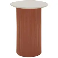 Mauro Ferretti , table d'appoint Frankfurt, marbre rouge et blanc, 35 x 37 x 53 cm
