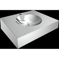 Kwc Meuble de salle de bain , modèle ANIMA, en acier inoxydable, dimensions 600 x 160 x 500 mm, avec trou pour robinet