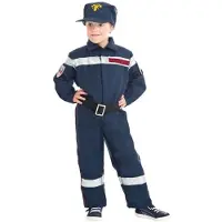 Chaks Déguisement sapeur-pompier enfant - - Métier - Polyester - Bleu - Normes UE