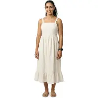 Superdry Statement Tiered Sleeveless Long Dress Beige L Femme