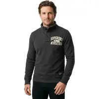 Superdry Vintage Athletic Half Button Sweatshirt Noir 2XL Homme